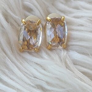 Swarovski Gold Toned Crystal Clip-On Earrings-Great Vintage Condition